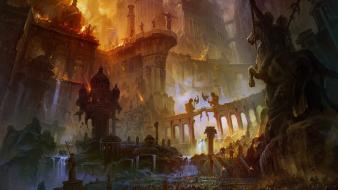 Fan ming ancient artwork banners bridges wallpaper