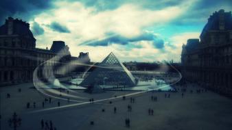 France louvre museum paris digital art landscapes wallpaper