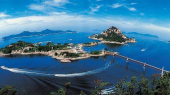 Korea bay beaches blue bridges wallpaper