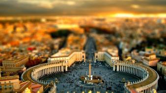 St. peter square tilt-shift upscaled vatican city wallpaper