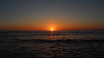 Sun sea sunset water wallpaper