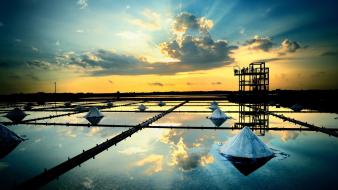 Taiwan clouds reflections salt wallpaper