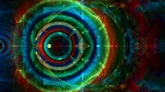 Abstract circles digital art fractals multicolor wallpaper