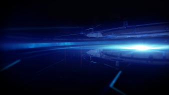 Abstract spheres blue computers lens flare wallpaper