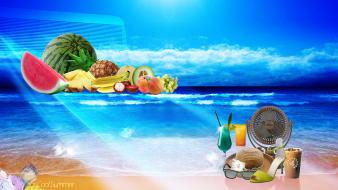 Air conditioner sun cocktail cool summer fan wallpaper