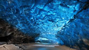 Blue cave nature rock sand wallpaper