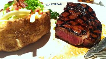 Food potatoes steak wallpaper