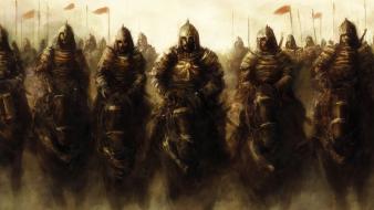 Heathen foray army artwork fantasy knights wallpaper
