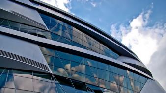 Iceland architecture blue skies buildings wallpaper