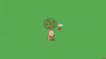 Isaac newton threadless apples cartoons gravity wallpaper