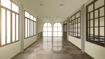 Japanese indoors wall white wallpaper