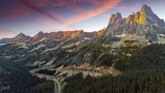 National park washington state clouds forests highways wallpaper