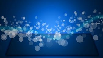 Blue minimalistic shapes digital art wallpaper