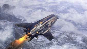 Digital art science fiction vehicles 3d skyscapes wallpaper