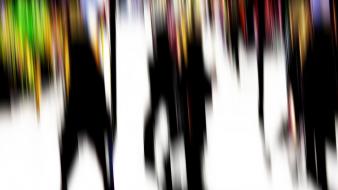 Figure silhouette artwork blurred citylife wallpaper