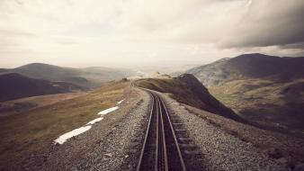 Landscapes china hills railroad tracks railroads snowy wallpaper