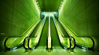 Light green night metropolitan cities wallpaper