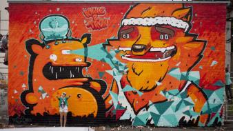 Mars graffiti urban street art traditional wallpaper