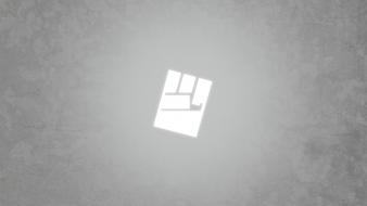 Minimalistic black rock shooter gray symbol fist strength