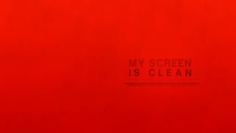Minimalistic red text simplistic simple background wallpaper