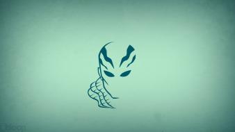Minimalistic superheroes hellboy blue background abe sapien blo0p wallpaper