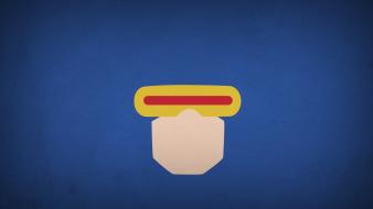 Minimalistic x-men cyclops blue background blo0p scott summers wallpaper