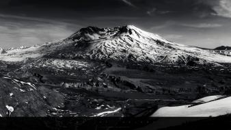 Mountains landscapes nature winter monochrome wallpaper