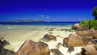 Nature beach rocks seychelles wallpaper