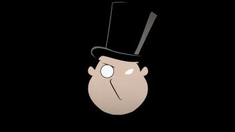 Penguin black background top hat villians blo0p wallpaper