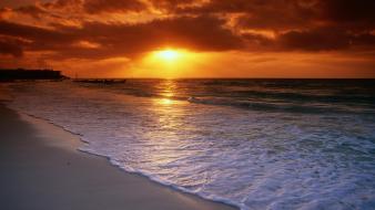 Sunrise nature beach carmen mexico playa caribbean sea wallpaper