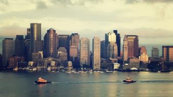 Water cityscapes architecture buildings boats boston cities wallpaper