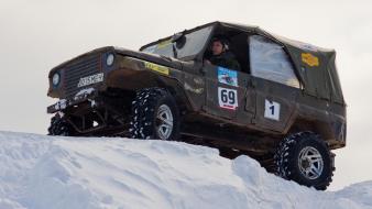 Winter snow cars uaz russian russians wallpaper