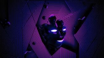 Women abstract dark creatures faces wallpaper