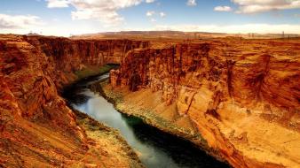 Arizona colorado river canyon cliffs clouds wallpaper