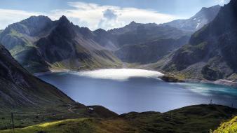 Austrian alps lünersee landscapes nature wallpaper