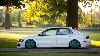 Evo mitsubishi lancer evolution iv slammed cars wallpaper