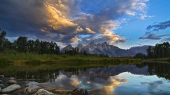 Grand teton national park wyoming clouds dawning wallpaper