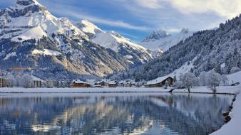 Lakes landscapes mountains nature snow wallpaper