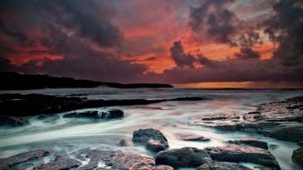 Landscapes long exposure nature rocks sea wallpaper