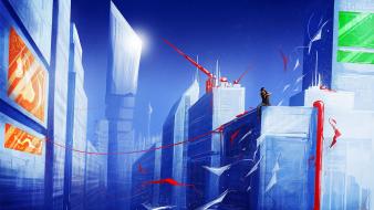 Mirrors edge artwork buildings landscapes town wallpaper